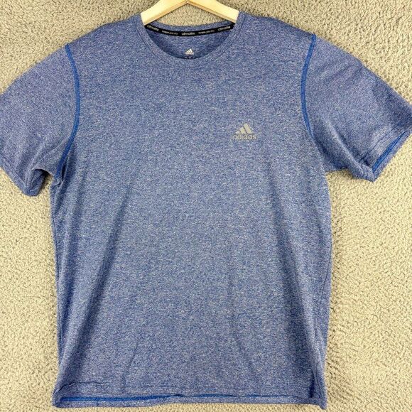Adidas Athletic Shirt Mens Large Blue Climalite Tee Gym‎ Crossfit Run Outdoor - Picture 1 of 13